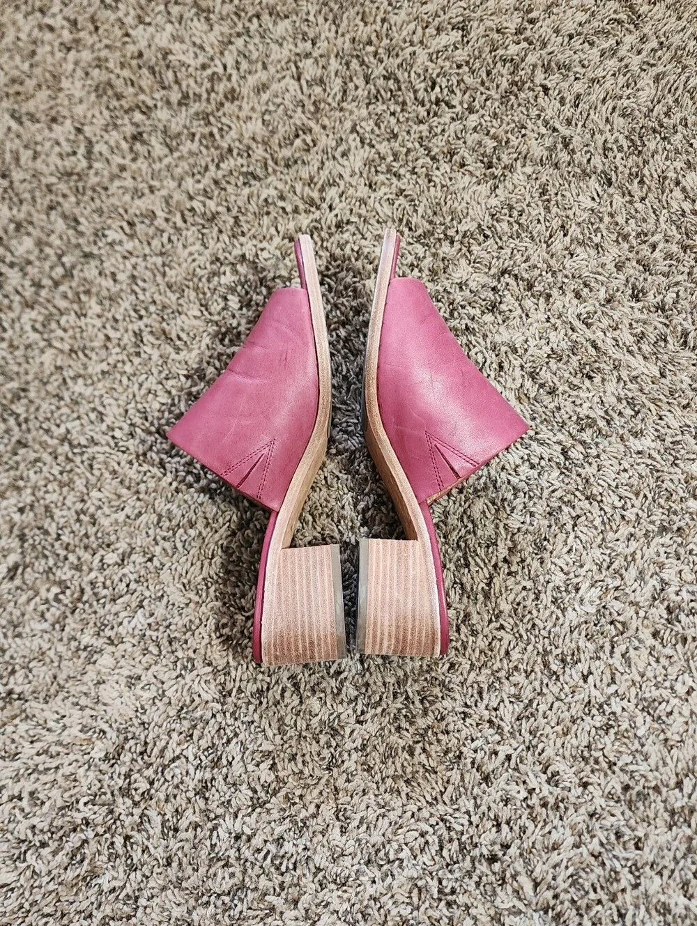 Frye Women's Open Toe Slide Mule Block Heel Plum Color 8.5 Cottagecore - Picture 8 of 13